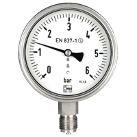 Kobold Stainless Bourdon Tube Pressure Gauge, MAN-R-S